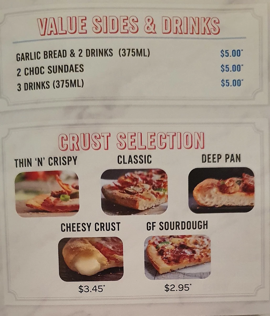 Menu, Domino's Pizza Mount Ommaney