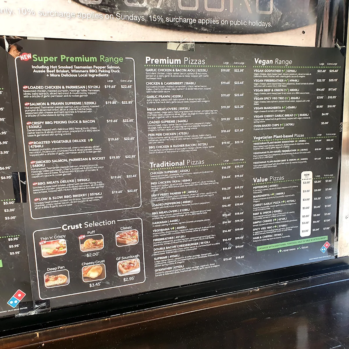 Menu, Domino's Pizza Mount Ommaney