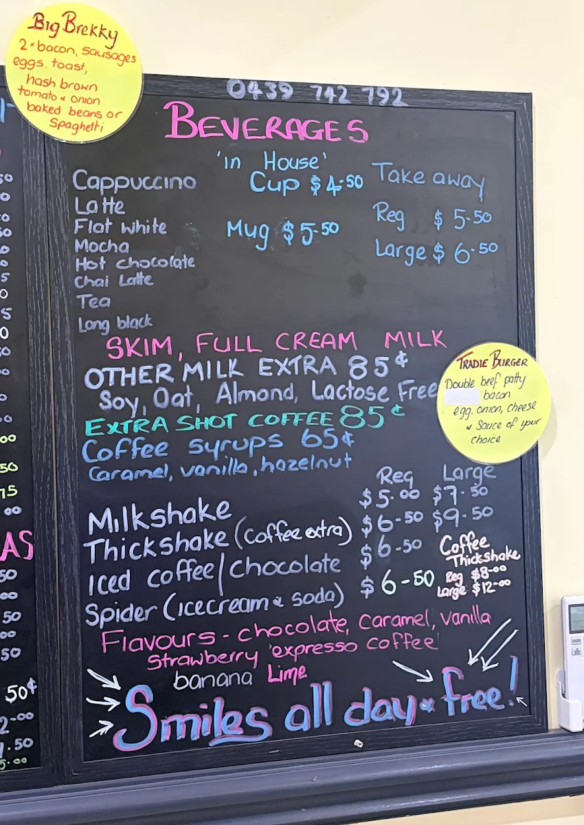 Menu, Cafe On Waterloo