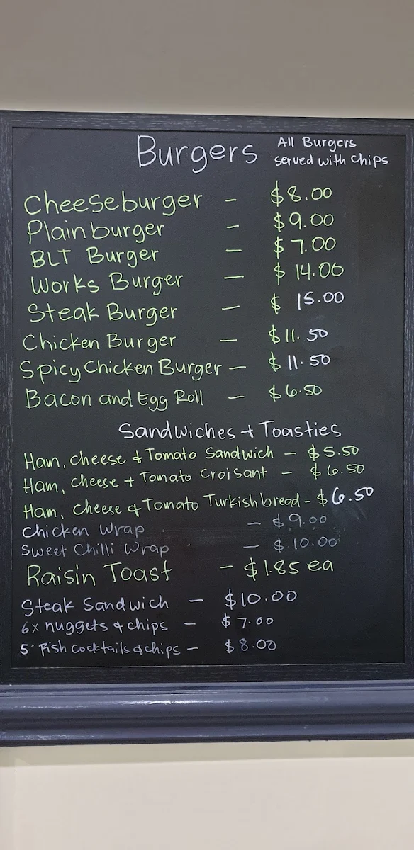 Menu, Cafe On Waterloo