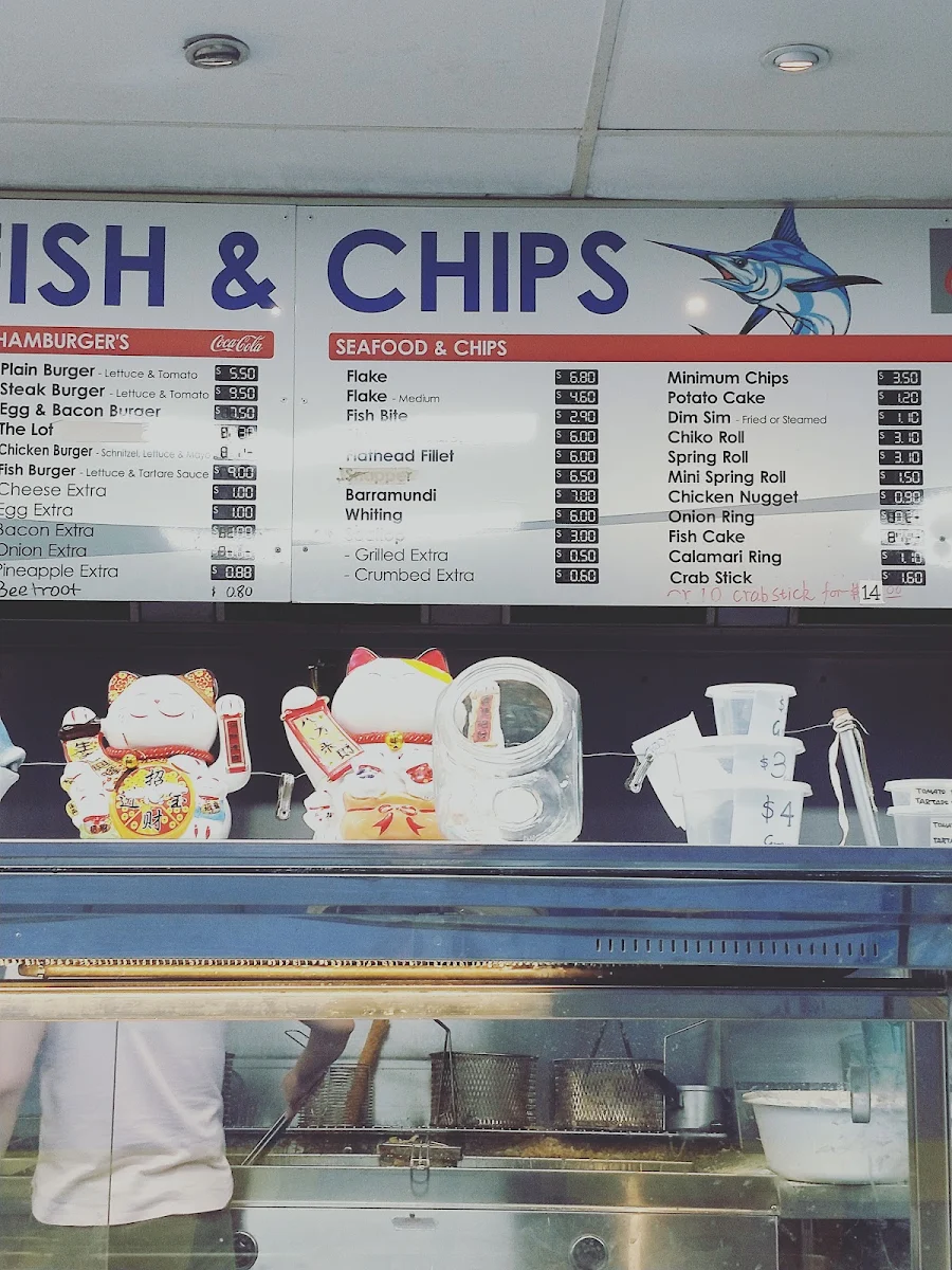 Menu, Isley's Fish & Chips