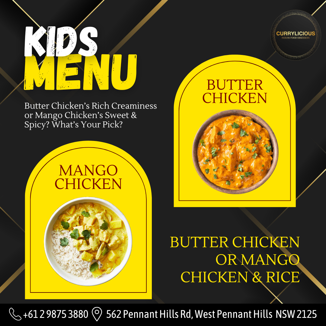 Menu, Currylicious (Indian food Obsession) West Pennant Hills
