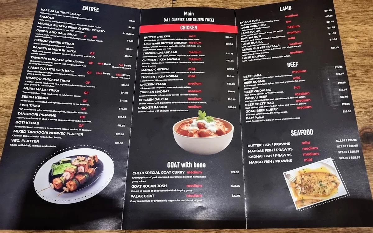 Menu, Currylicious (Indian food Obsession) West Pennant Hills
