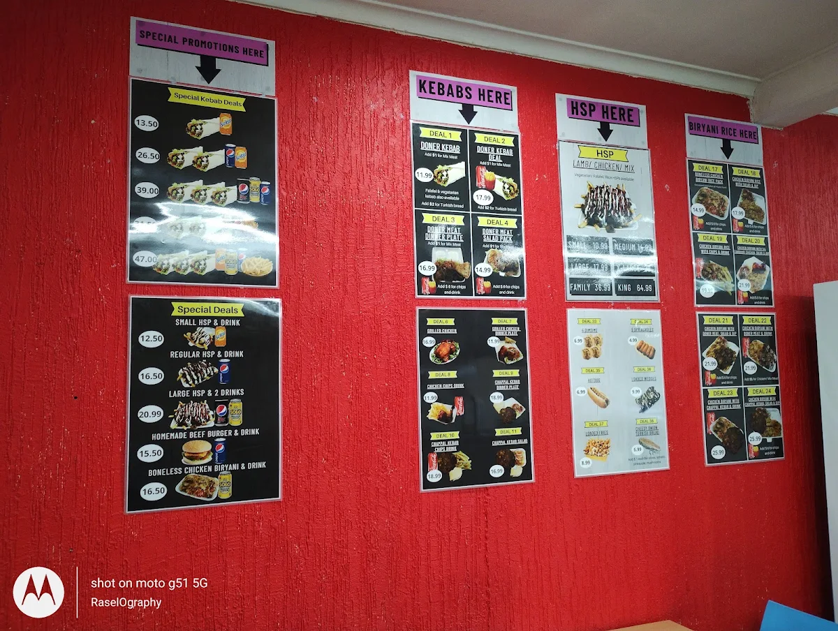 Menu, Two Brothers Pizza & Kebab Hallam