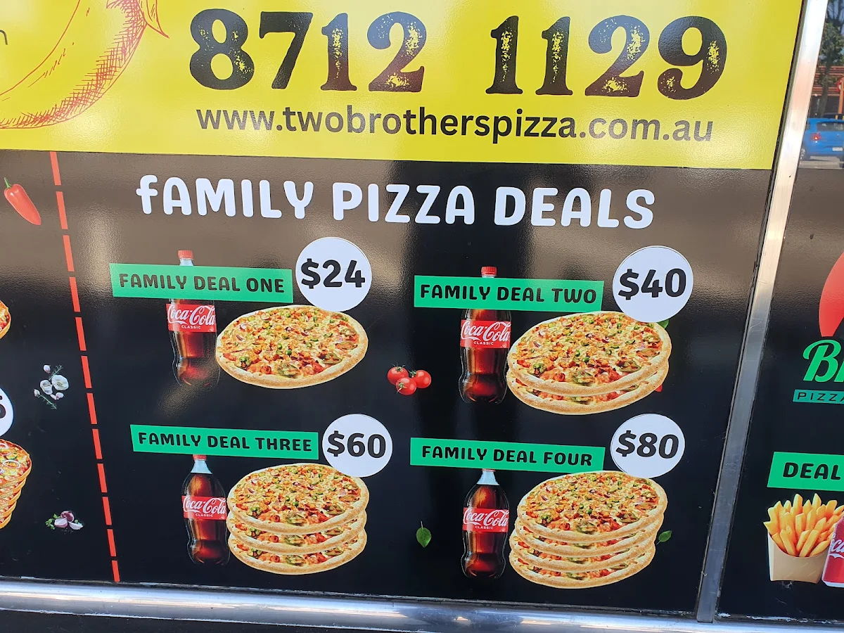 Menu, Two Brothers Pizza & Kebab Hallam