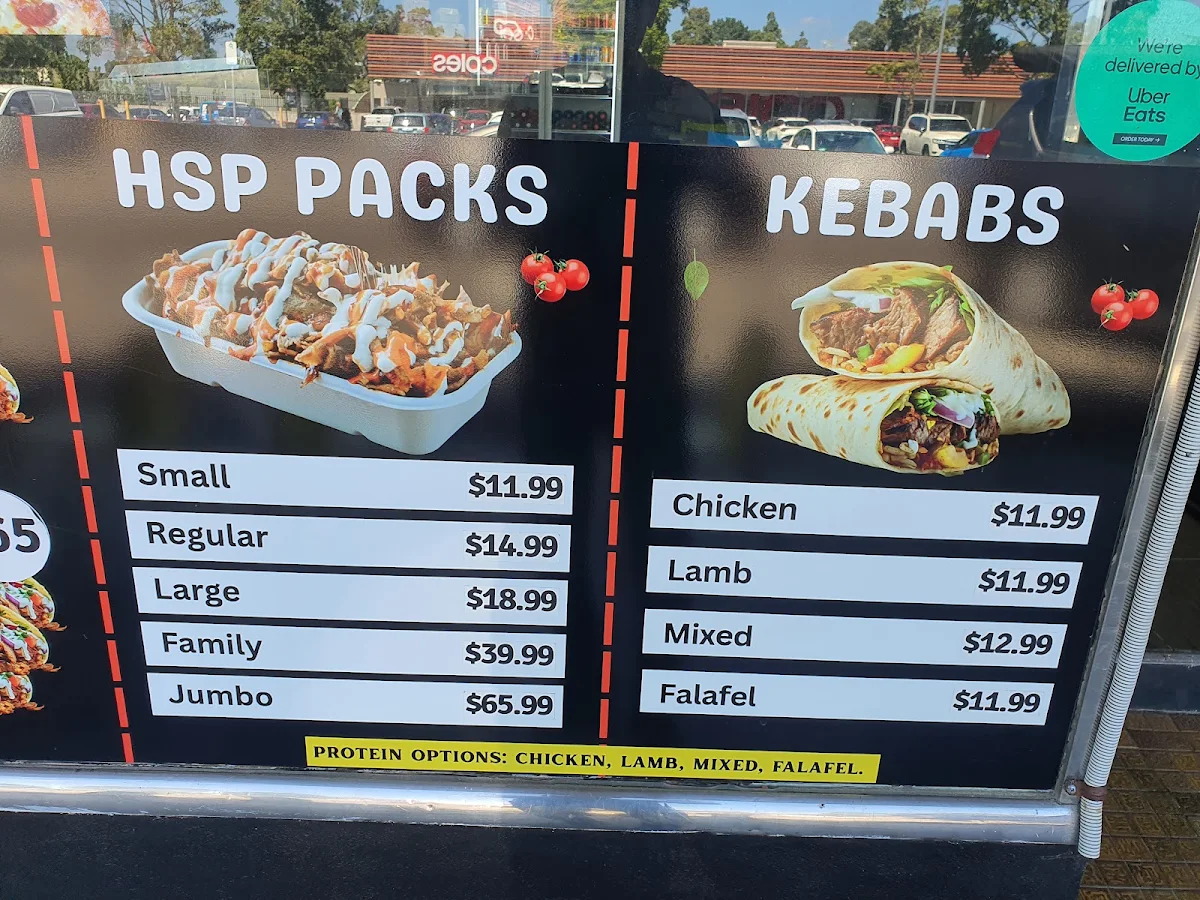 Menu, Two Brothers Pizza & Kebab Hallam