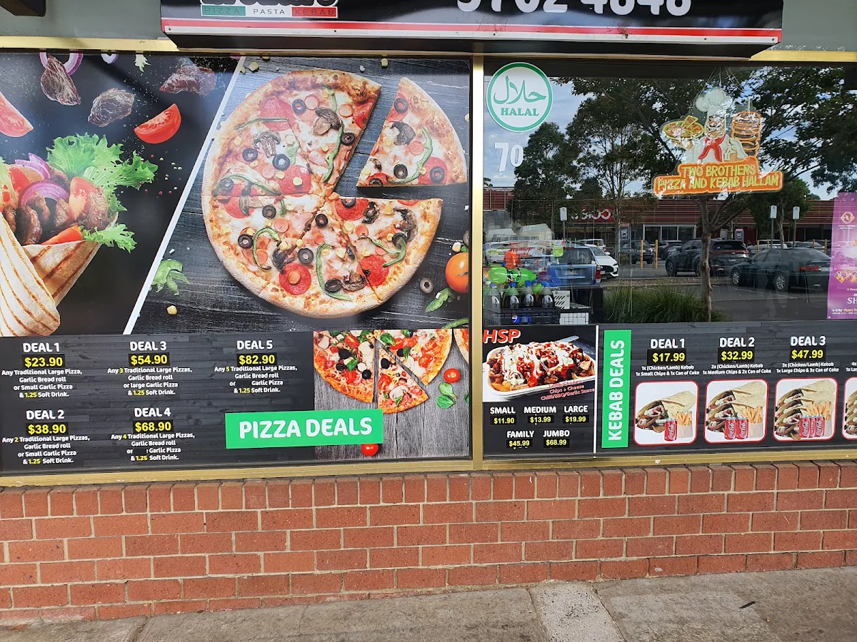 Menu, Two Brothers Pizza & Kebab Hallam