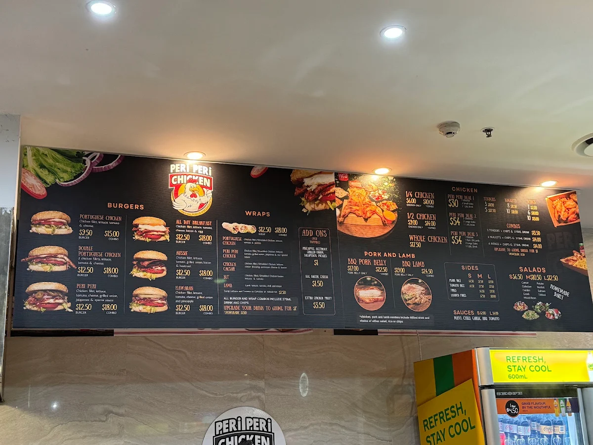 Menu, Peri Peri Chicken Sydney Olympic Park