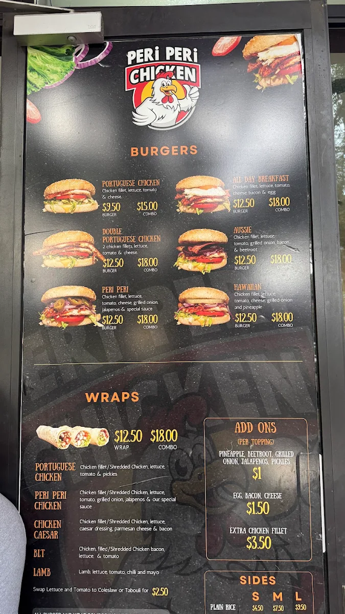 Menu, Peri Peri Chicken Sydney Olympic Park