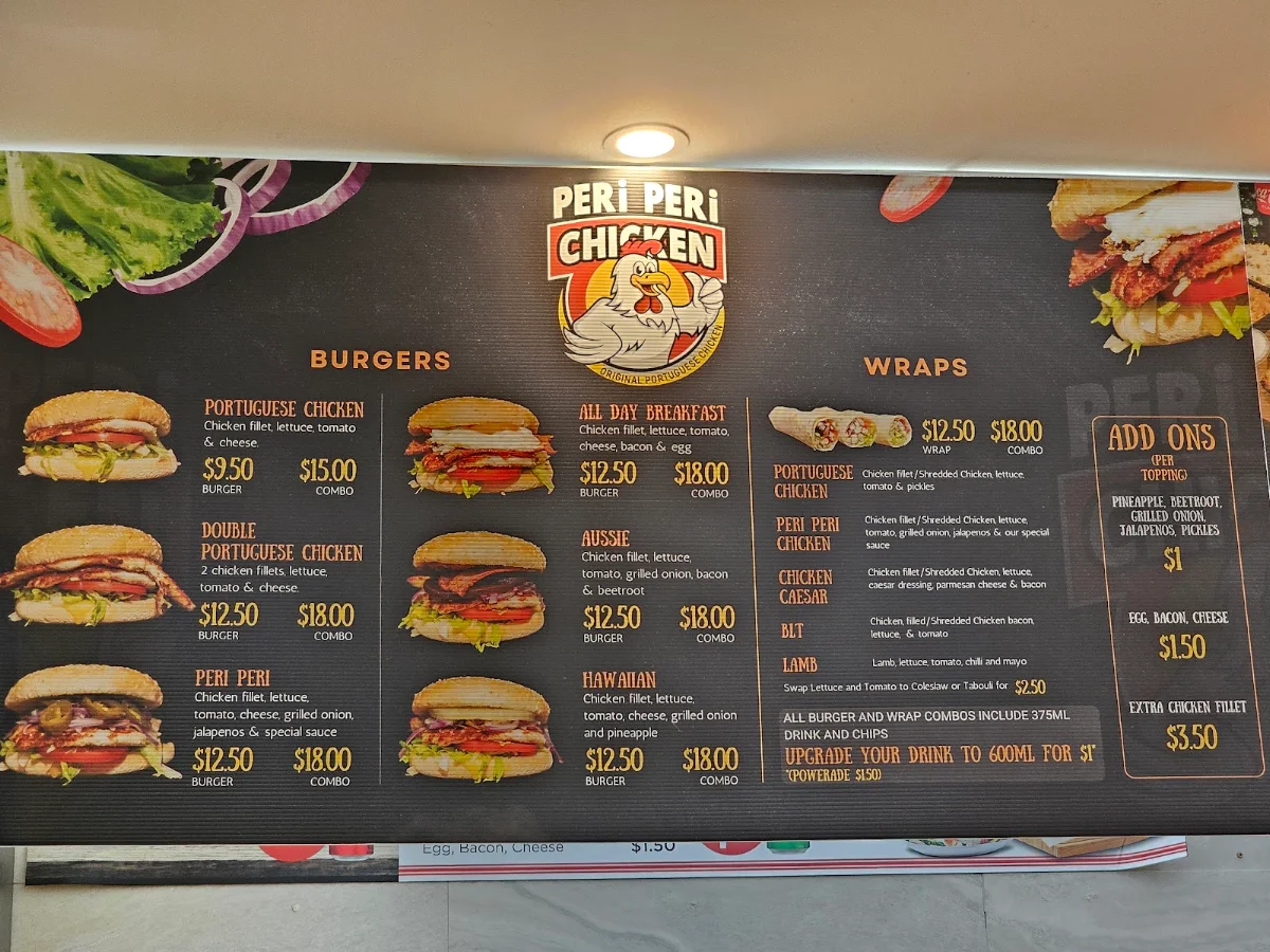 Menu, Peri Peri Chicken Sydney Olympic Park