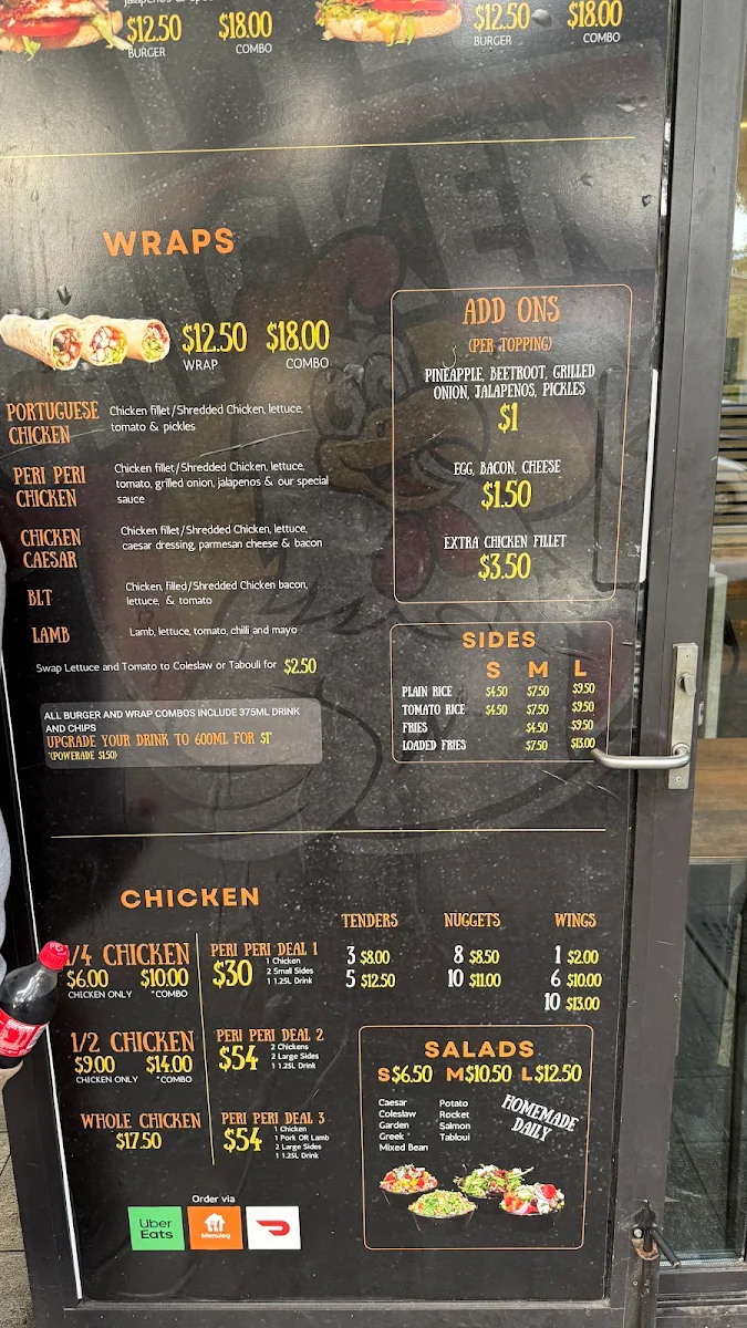 Menu, Peri Peri Chicken Sydney Olympic Park