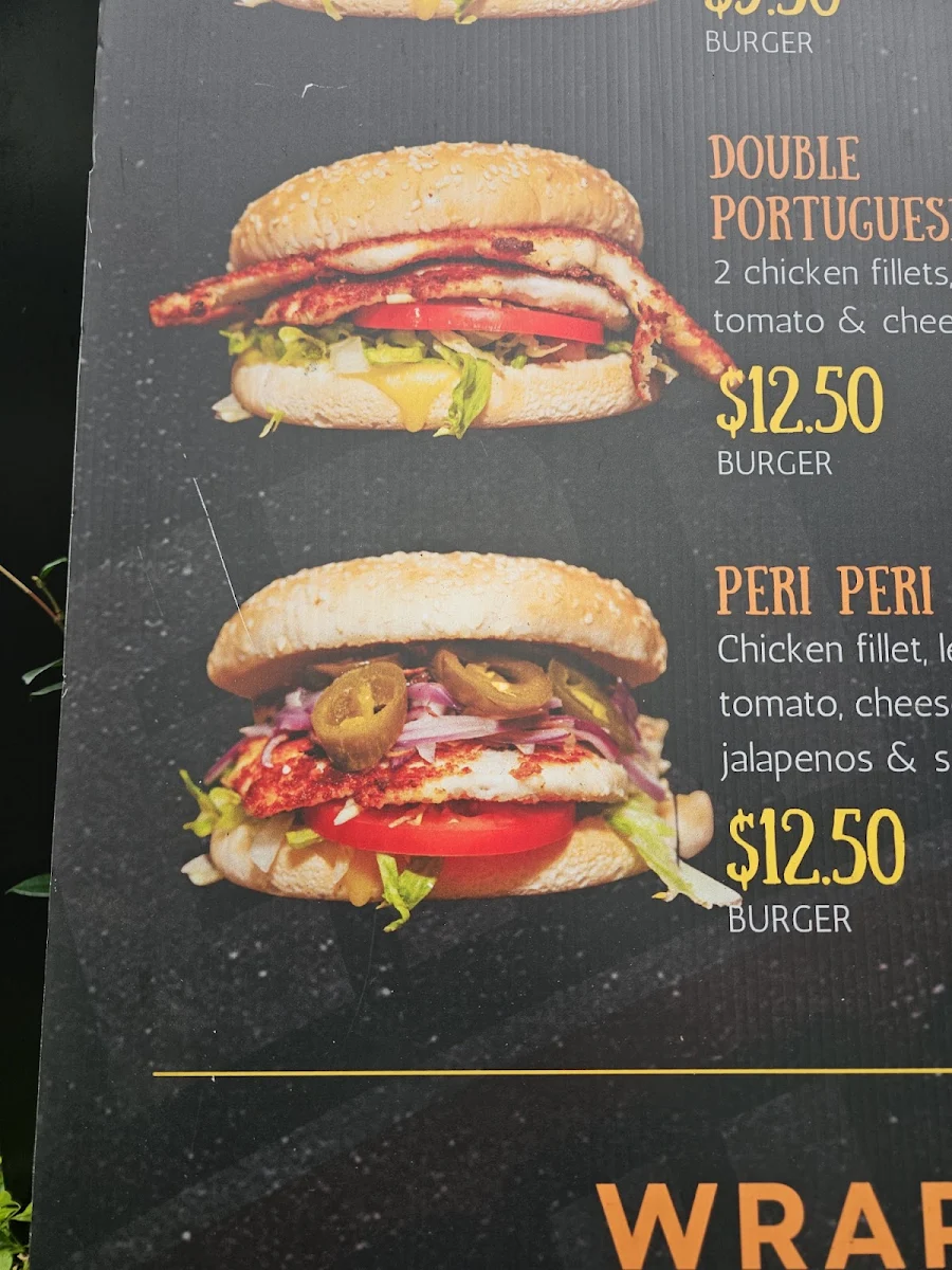 Menu, Peri Peri Chicken Sydney Olympic Park