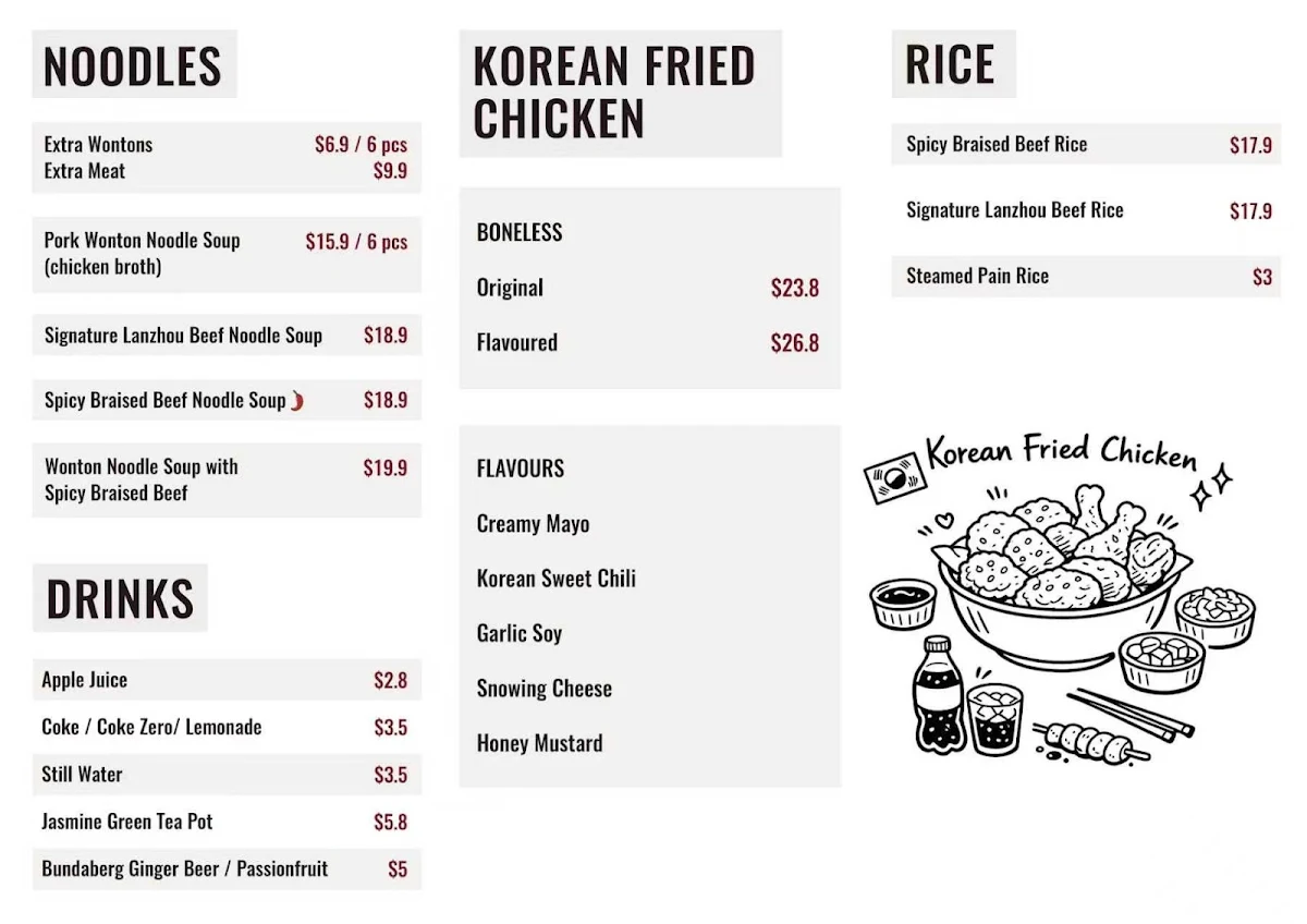 Menu, Dumpling Tales