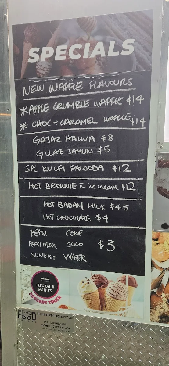 Menu, Let’s Eat @ MANU’S Dessert Truck - Clayton