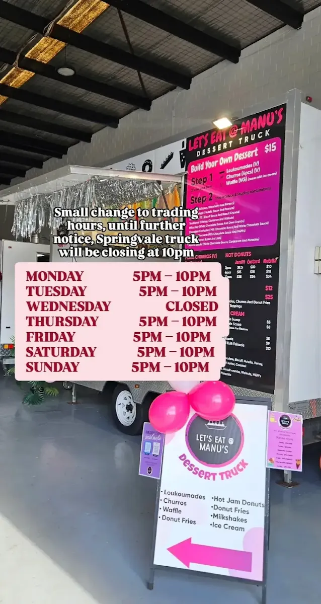Menu, Let’s Eat @ MANU’S Dessert Truck - Clayton