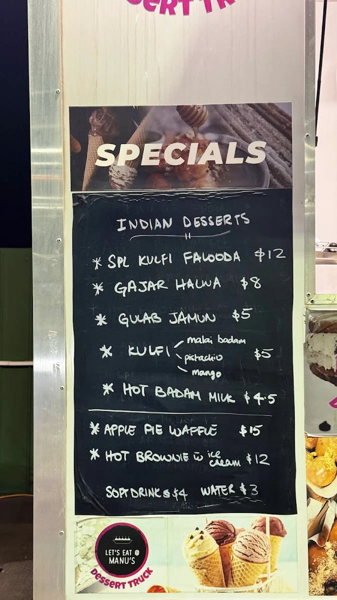 Menu, Let’s Eat @ MANU’S Dessert Truck - Clayton