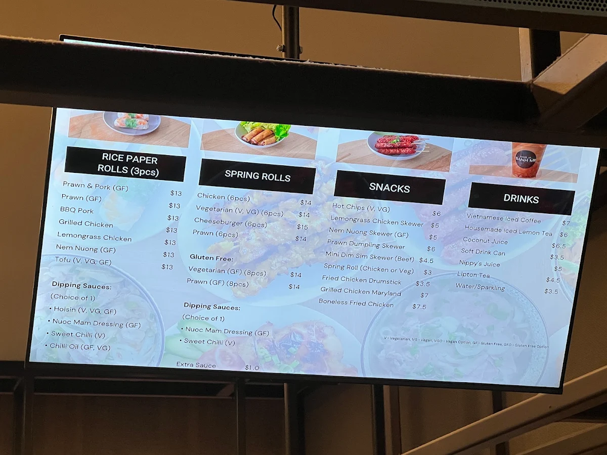 Menu, House of Banh Mi - Casey Central