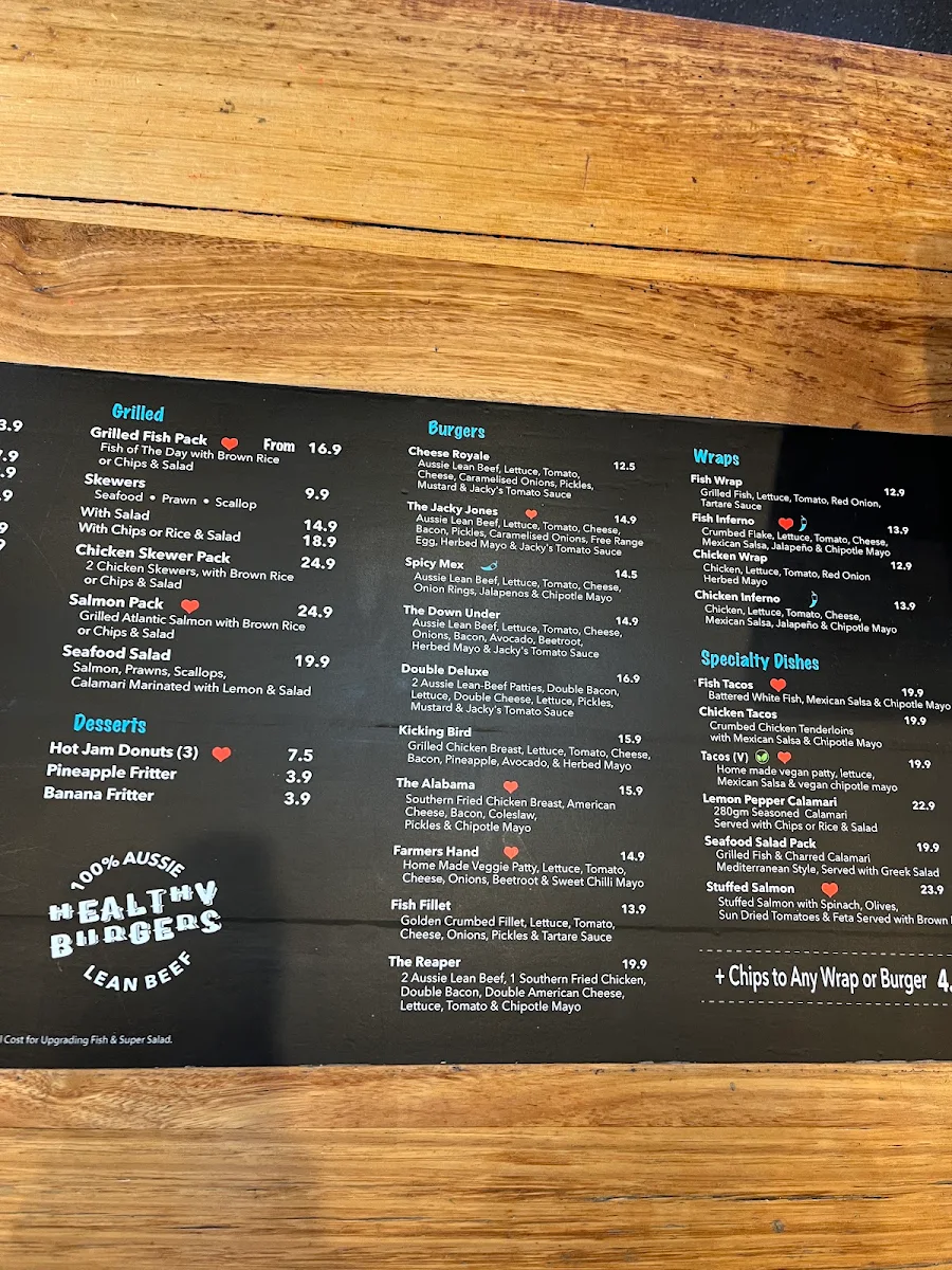 Menu, Jacky Jones