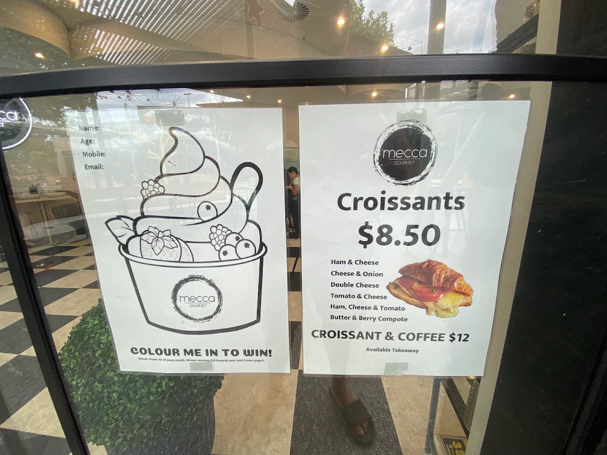 Menu, Mecca Gourmet