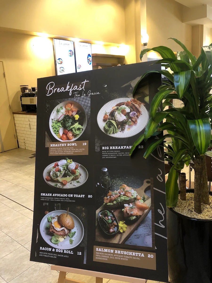 Menu, La Gracia Cafe