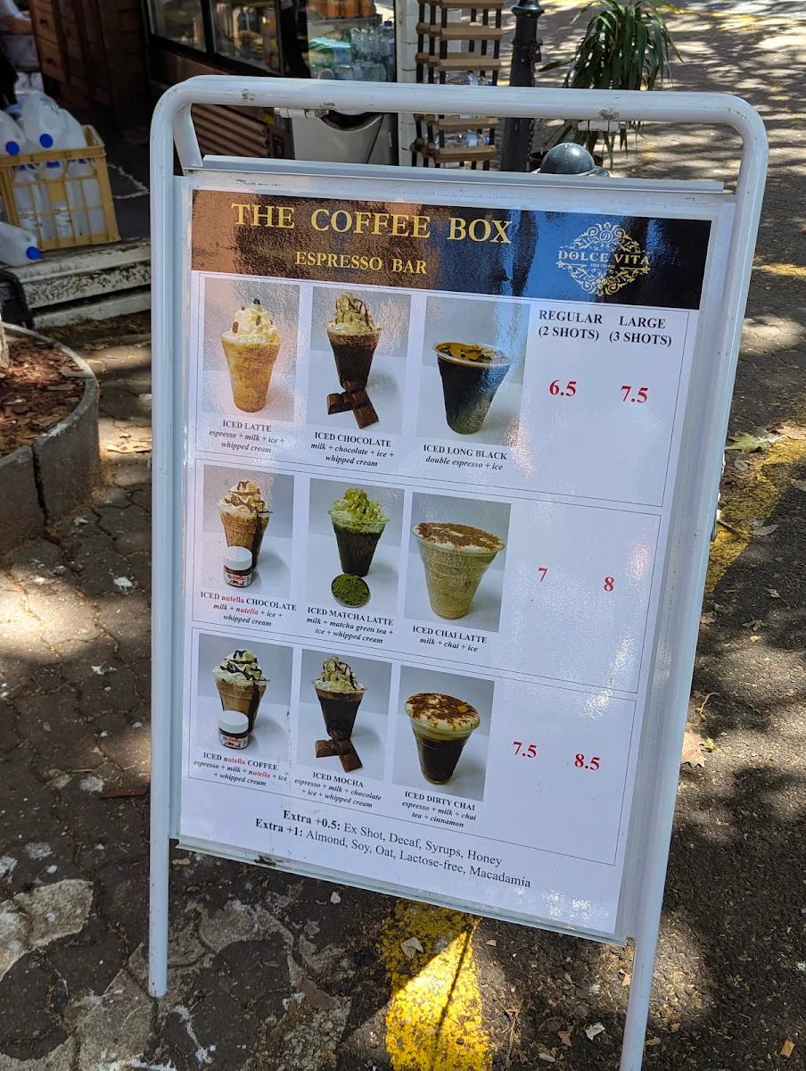 Menu, The Coffee Box