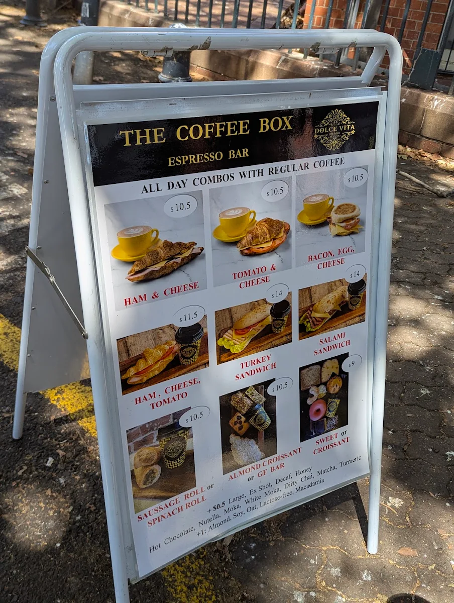 Menu, The Coffee Box