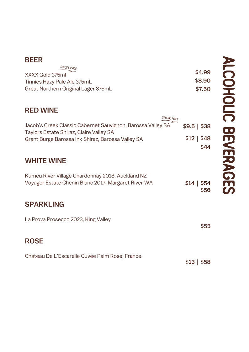 Menu, Memento Robina