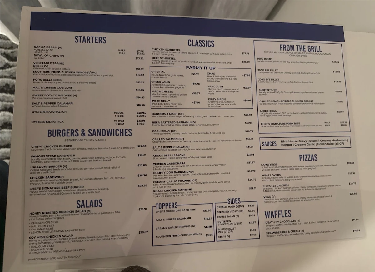 Menu, The Runway