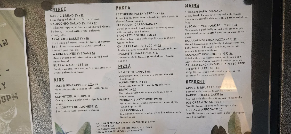 Menu, The Runway