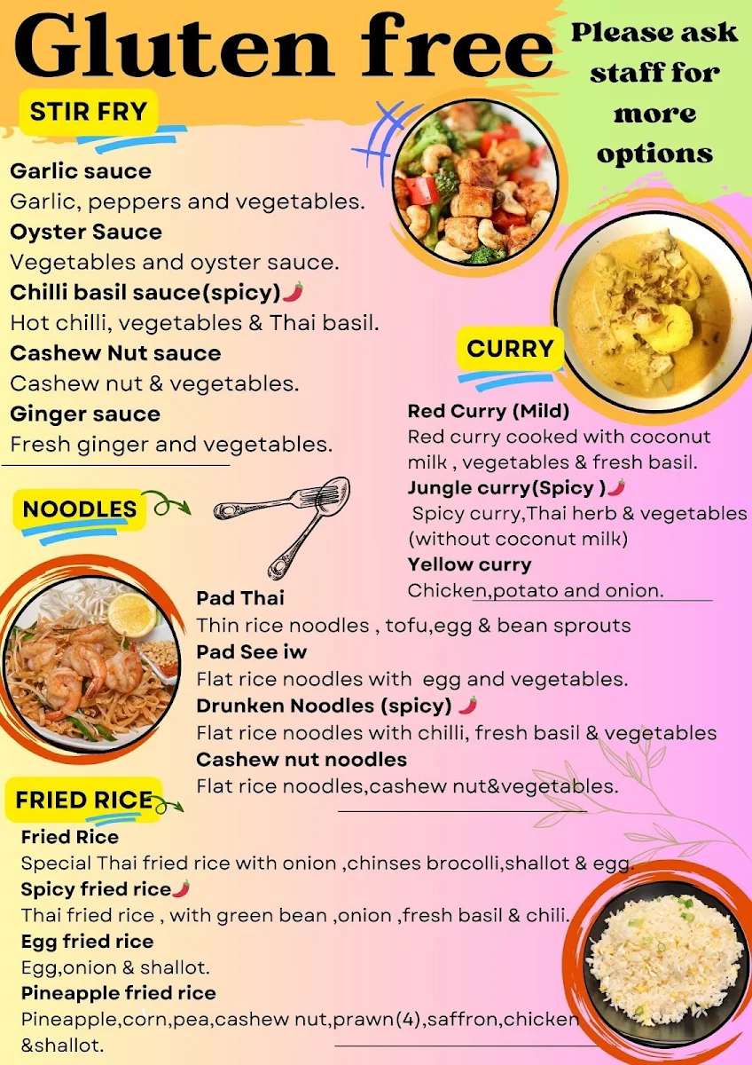 Menu, Noot Thai Mona Vale