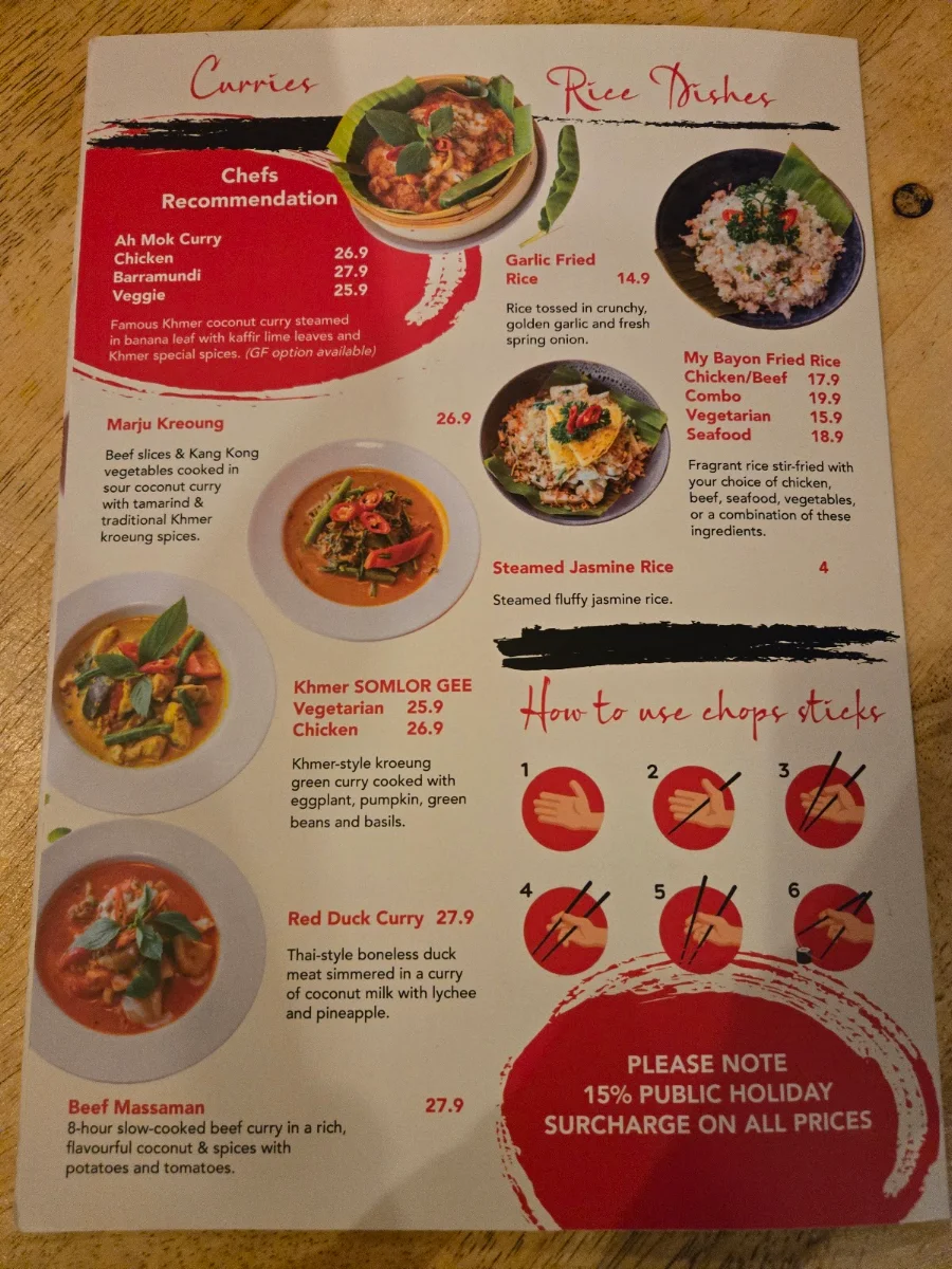Menu, My Bayon