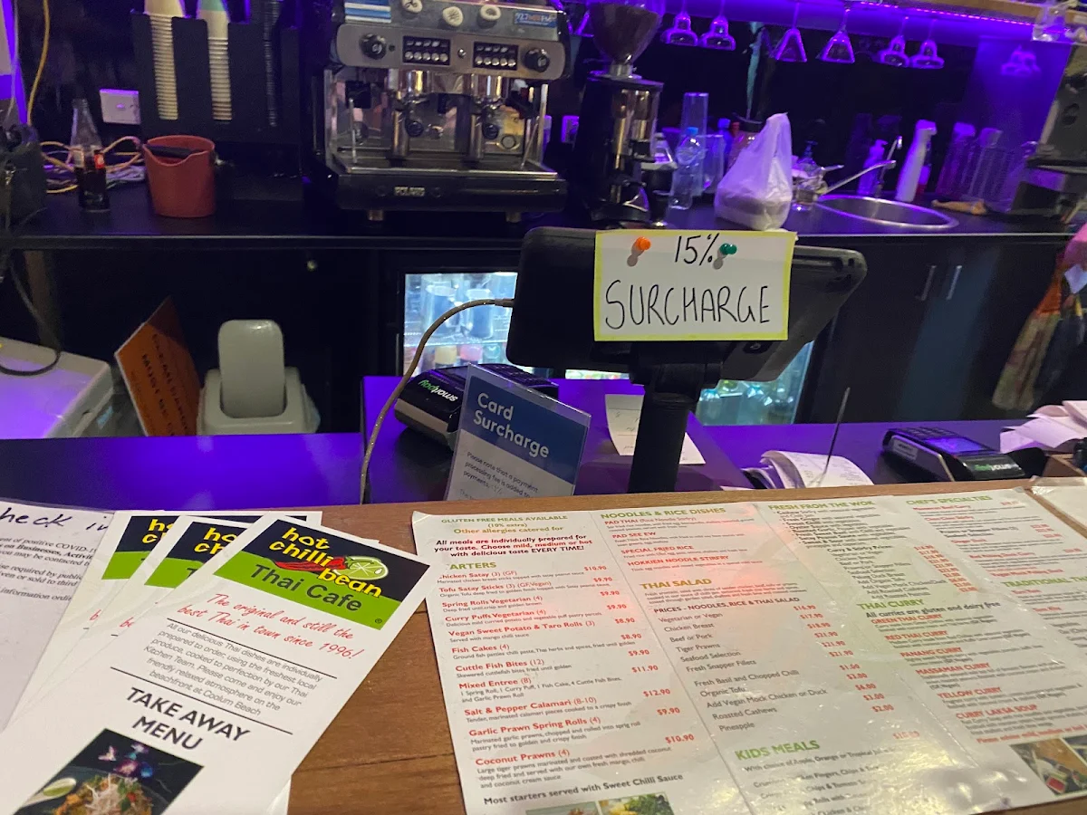 Menu, Hot Chilli Bean Thai Cafe