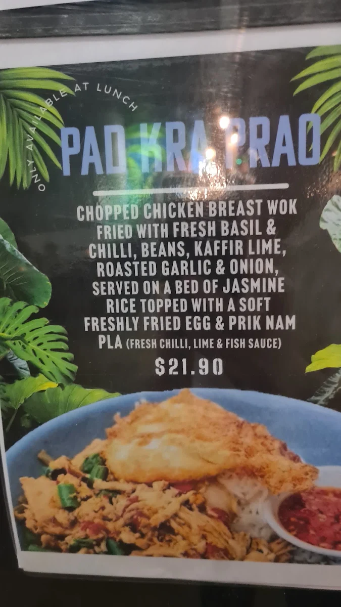 Menu, Hot Chilli Bean Thai Cafe