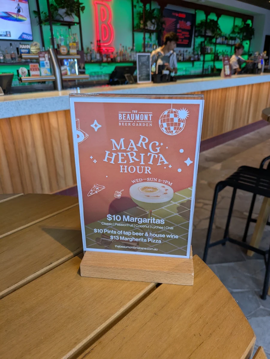 Menu, The Beaumont Brisbane