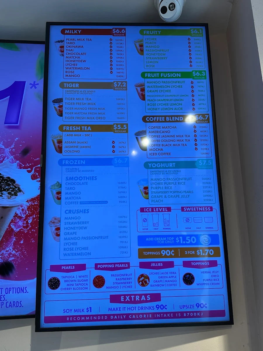 Menu, Sharetea Chatswood (Victoria Avenue)