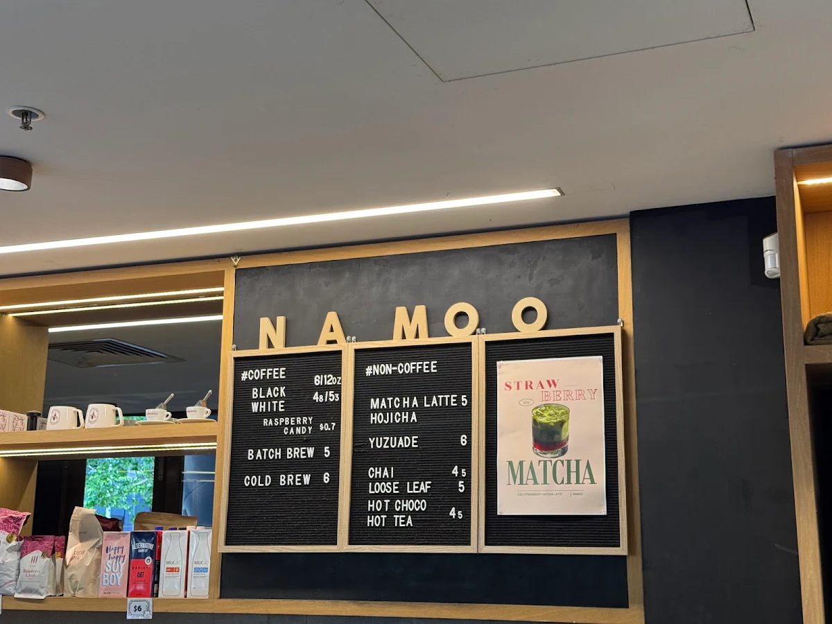 Menu, Namoo Japanese Cafe