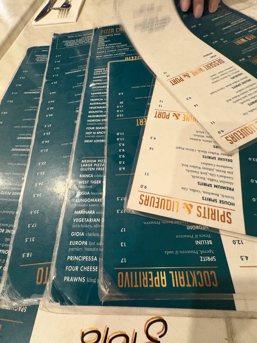 Menu, Cafe Gioia Leichhardt