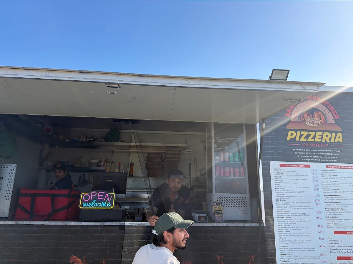 Menu, Sammys woodfired pizzeria on wheels