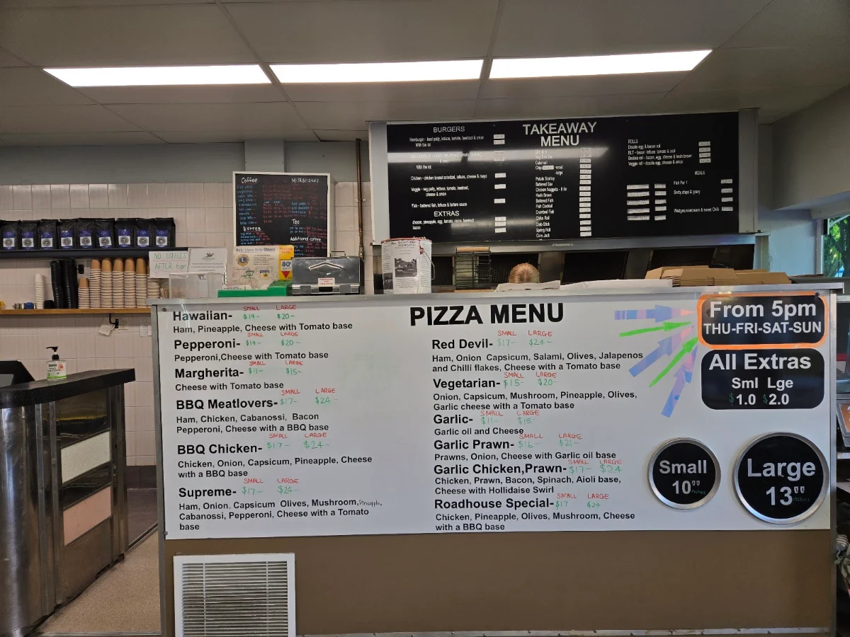 Menu, Roadhouse Cafe