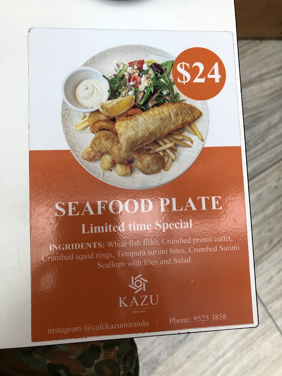 Menu, Cafe Kazu
