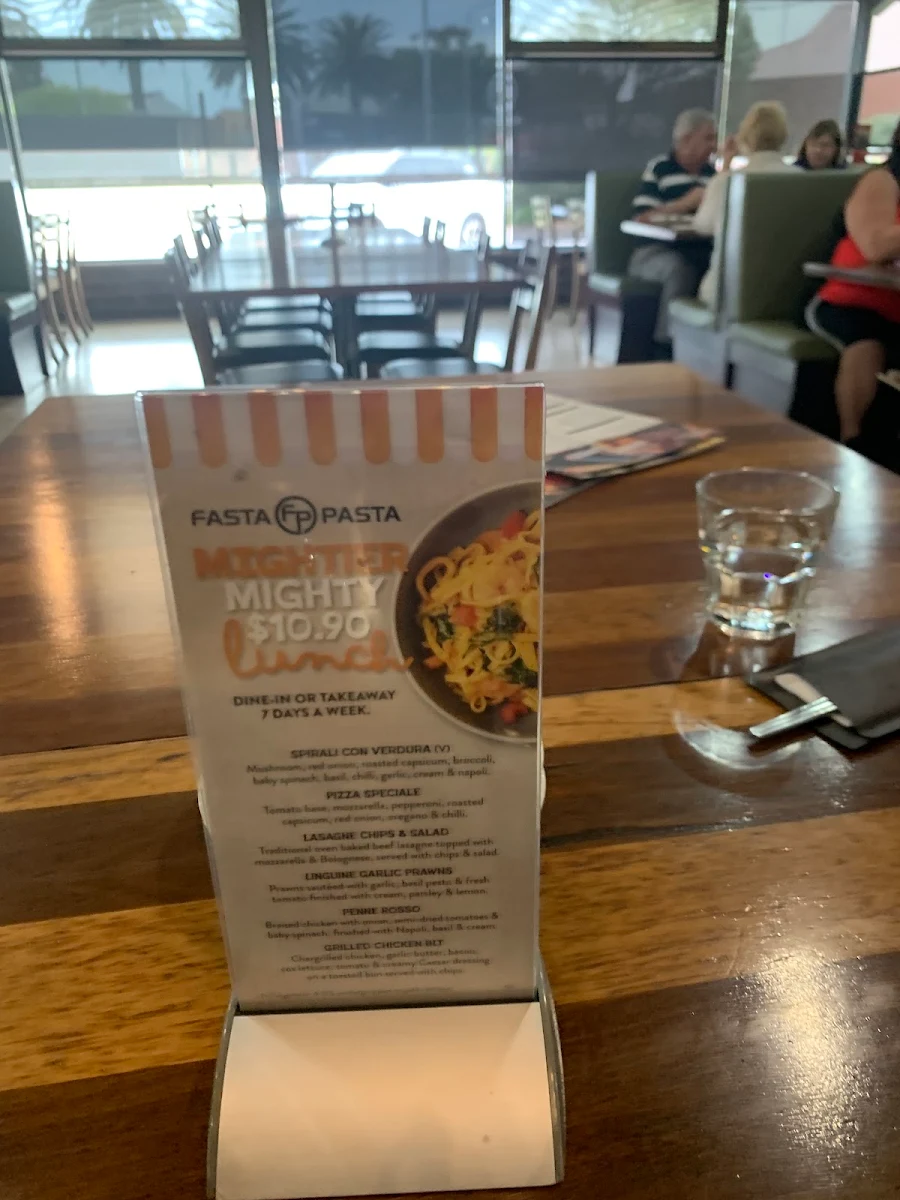 Menu, Fasta Pasta Port Adelaide