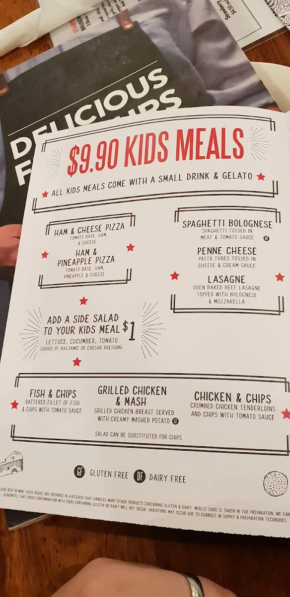 Menu, Fasta Pasta Port Adelaide