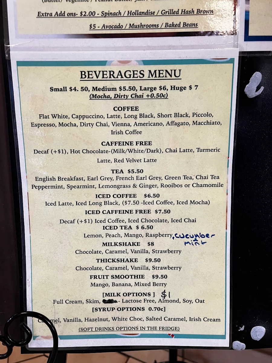 Menu, Tina’s Place Cafe & Catering.💕