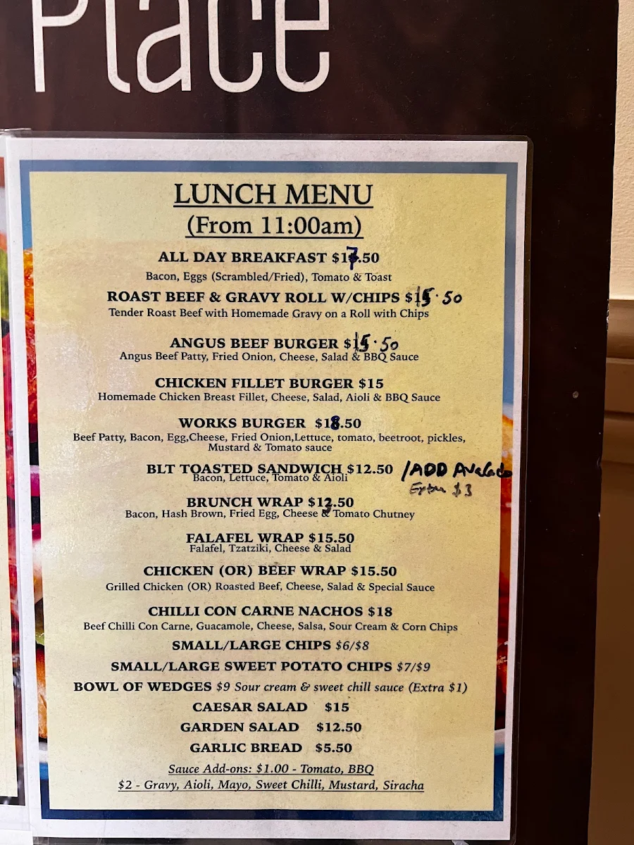 Menu, Tina’s Place Cafe & Catering.💕