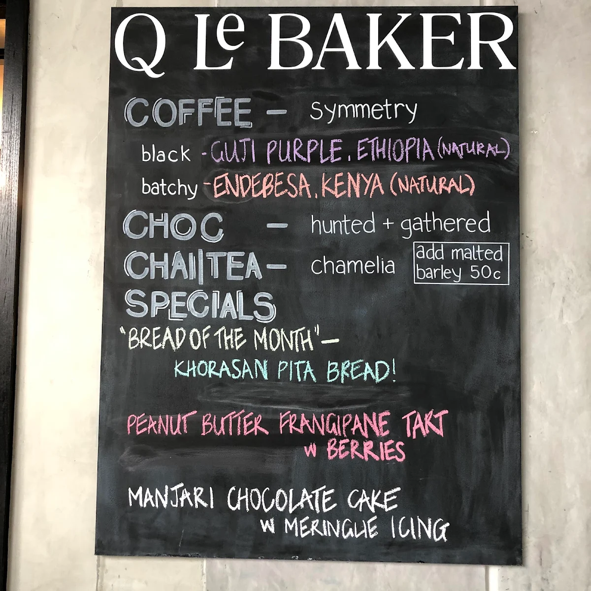 Menu, Q Le BAKER