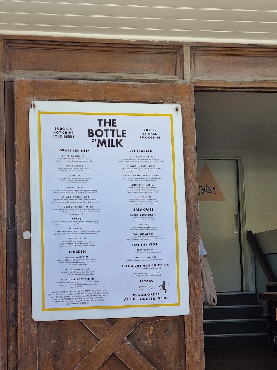 Menu, The Bottle of Milk