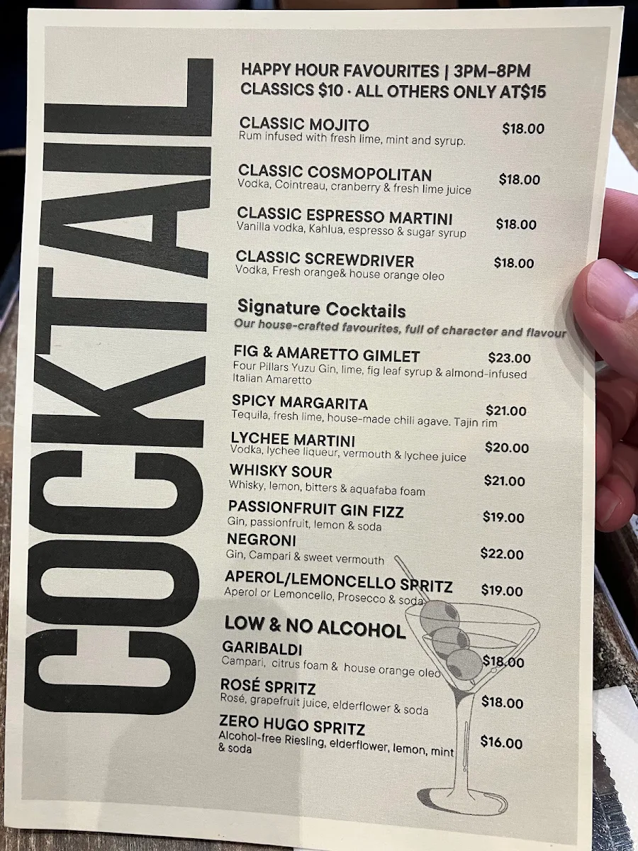 Menu, Triim