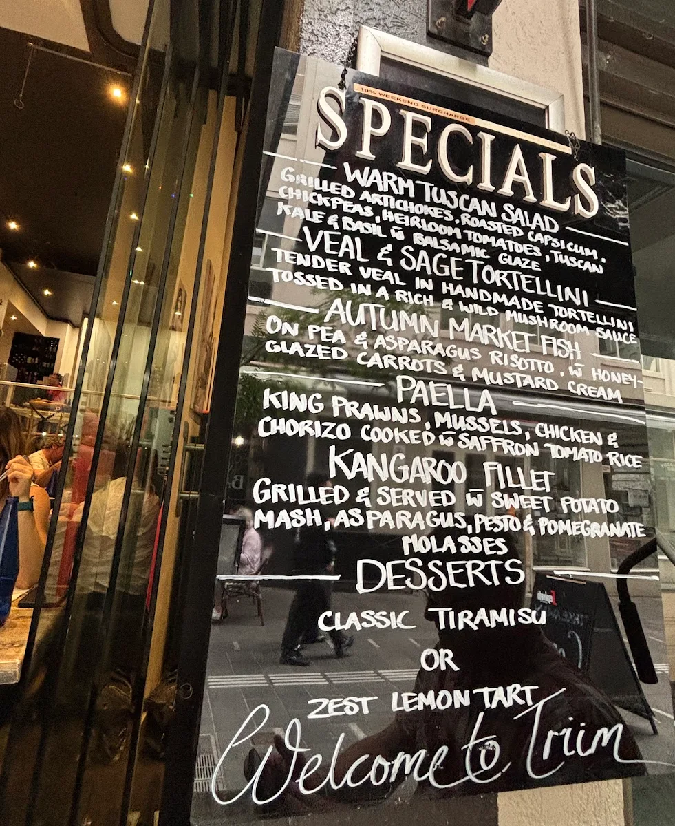 Menu, Triim