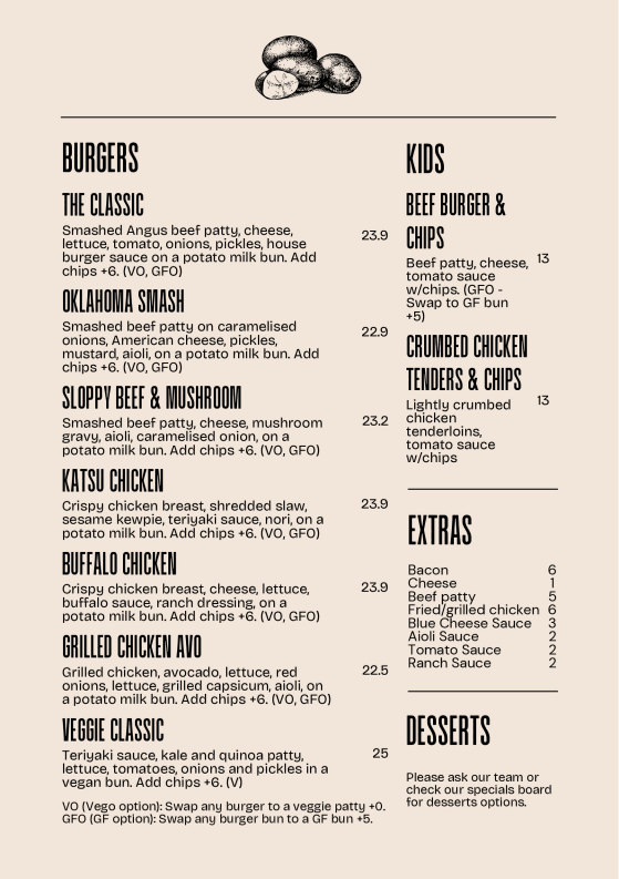 Menu, Azacca Kitchen