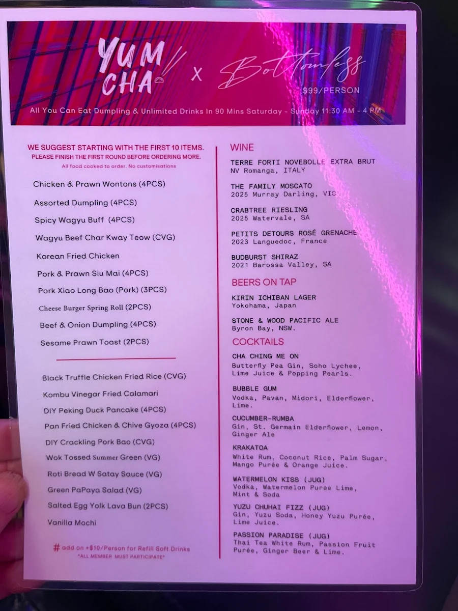 Menu, Cha Ching
